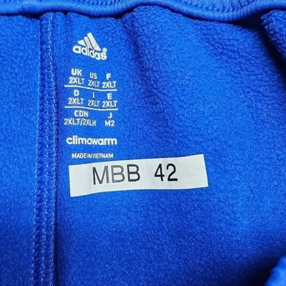 Adidas Track Pants Mens 2XLT Blue Kansas Jayhawks ClimaWarm M34652 Team Worn - Picture 4 of 11